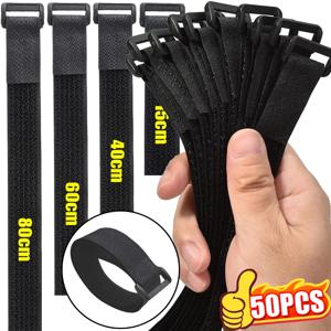 재사용 가능한 훅앤루프 나일론 케이블 타이 조절 가능한 와이어 고정 랩핑 스트랩 케이블 코드 정리 정리함