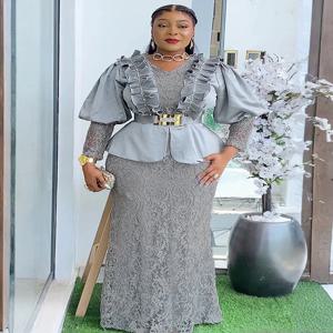 여성을위한 아프리카 레이스 드레스 Ankara Dashiki 아프리카 의류 두바이 터키 맥시 가운 웨딩 생일 댄스 파티 이브닝 ​​가운 드레스