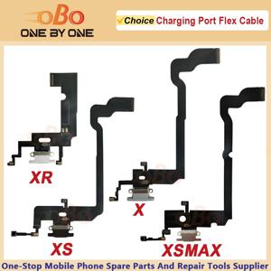 아이폰 X XS Max XR 블랙 화이트 골드 USB 충전 도크 커넥터용 충전 포트 플렉스 케이블 (마이크 수리 부품 포함 1개)