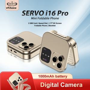 SERVO i16PRO 2G GSM 듀얼 SIM 플립 미니 휴대폰 자동 통화 녹음 단축 다이얼 마법의 목소리 FM 라디오 소형 접이식 전화기 Type-C