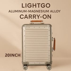 라이트고 알루미늄 마그네슘 합금 캐리어 20인치 기내용, TSA 잠금장치 하드케이스 비즈니스 여행 가방