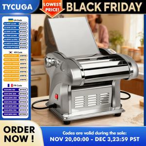 전기 파스타 메이커 기계 스테인리스 스틸 6단계 두께 설정 5가지 국수 모드 만두피 제조기 주방 레스토랑용 110/220V