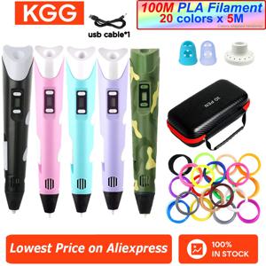 3D 펜 LCD 화면 장착 PLA 필라멘트 호환 어린이용 3D 드로잉 프린팅 펜 DIY 크리스마스 생일 선물