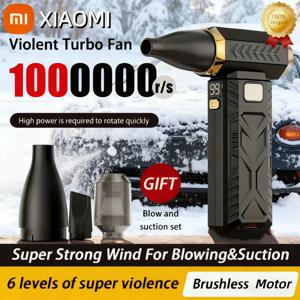 샤오미 100,000 RPM 브러시리스 모터 무선 블로워 LED 라이트 포함 차량 청소 및 야외 바베큐용 2025 신형 제트 팬