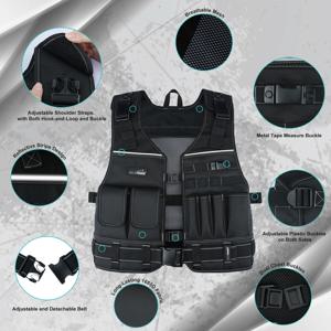 남성용 공구 조끼, 파우치와 벨트 포함, 전기 기술자, 목수를 위한 조절 가능한 다중 포켓 안전 공구 조끼