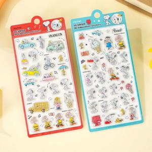 카툰 테마 스누피 3D 입체 크리스탈 스티커 귀여운 DIY 휴대폰 장식 스티커 학생 핸드 어카운트 문구 선물