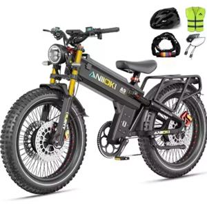 대세일 ANIIOKI 6000W A9 프로 맥스 듀얼 모터 전기 자전거 60V 70/80ah 배터리 26 * 4.8인치 팻 타이어 더트 바이크
