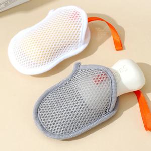 비누 메쉬 파우치 랜야드 포함 빠른 거품 샤워 여행용 홀더 네트 목욕 꽃 스크럽 개인 관리 도구 욕실 액세서리