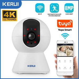 KERUI 투야 스마트 미니 와이파이 IP 카메라, 실내 무선 보안 홈 CCTV 감시 카메라, 자동 추적 기능, 5MP, 8MP, 4K HD