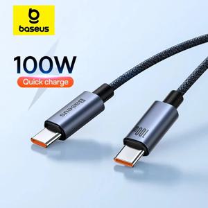 Baseus 아이폰 16, 15 플러스, 프로 맥스, 맥북, 샤오미, 삼성용 PD 고속 충전 충전기 케이블, USB C에서 C타입 케이블, 100W