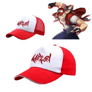 게임 KOF Fatal Fury Terry Bogard Coser 킹 오브 파이터스 야구 모자 코스프레 조정 가능한 모자 스포츠 선물 복서 소품