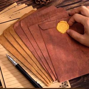 20 개/대 빈티지 봉투 크래프트 종이 편지 쓰기 결혼식 파티 초대장 카드 가방 선물 가방 봉투 씰링 스티커