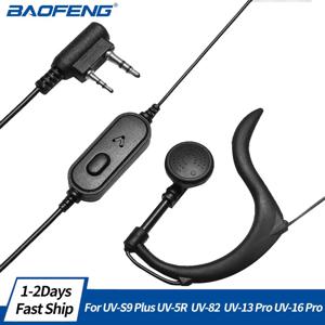 Baofeng PTT 마이크 헤드폰 워키 토키 이어폰 헤드셋 UV-5R BF-888S UV 13 17 21 Pro 5RH CB 양방향 라디오