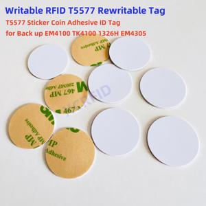 쓰기 가능한 RFID 125khz 재기록 가능 T5577 스티커 동전 접착제 뒷면 직경 25mm 두께 1mm