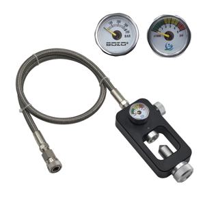 스쿠버 충전 리필 스테이션 충전 어댑터 에어탱크, 스쿠버 실린더, 스테인레스 스틸 편조 호스, 10 인치 또는 24 인치, 4500psi