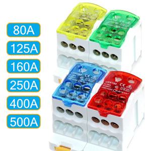 전기 분할 Din 레일 터미널 블록 정션 박스 전원 와이어 전기 커넥터 UKK80A 125A 160A 250A 400A 500A