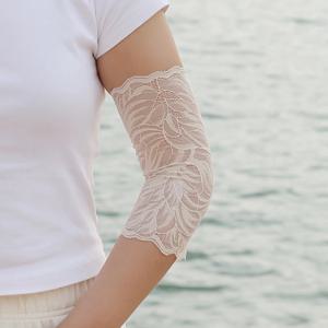 1 쌍 여성 레이스 팔꿈치 팔 슬리브 얇은 커버 문신 흉터 장식 높은 탄력성 중간 긴 달콤한 가짜 슬리브 춤 요가