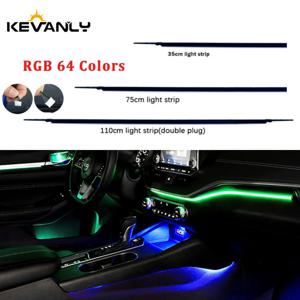 35/75/110cm RGB 64 색 아크릴 스트립 자동차 LED 주변 조명 부품 교체 액세서리 (4 전선 4 핀)