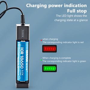 USB 고속 충전 충전식 리튬 배터리, 16340 14500 18650 26650, 3.7V 리튬 배터리, 1 슬롯 충전기