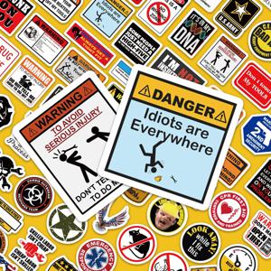 98PCS 브랜드 로고 재미 안전 헬멧 스티커 오토바이 자동차 도구 건설 노동자 헬멧 장식 노트북 자전거 스티커