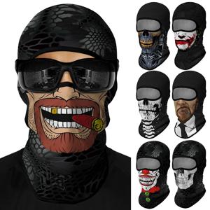 사이클링 마스크 풀 페이스 오토바이 태양 보호 헬멧 라이닝 여름 통기성, 해골 할로윈 남성용 헤드 커버 발라크라바