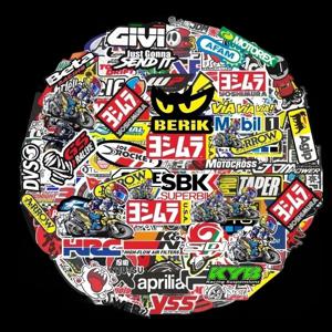 랜덤 오토바이 방수 스티커, 짐 헬멧 모토, 야마하 혼다 가와사키 레이싱 브랜드 로고, DIY PVC 데칼, 40/80 개