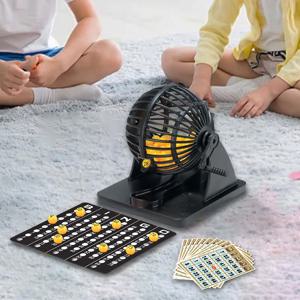 가족 대형 파티 여행 휴일 바 그룹 엔터테인먼트 탁상 보드 게임을 위한 빙고 복권 기계 케이지 경품