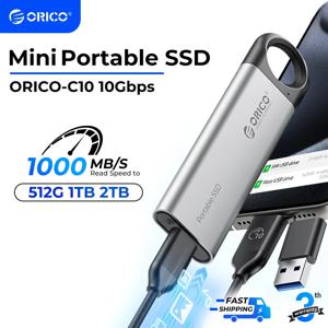 오리코 1TB 외장 SSD 최대 1050MB/s 550MB/s, 걸이형 디자인 휴대용 솔리드 스테이트 드라이브, USB C&A 2 in 1 케이블