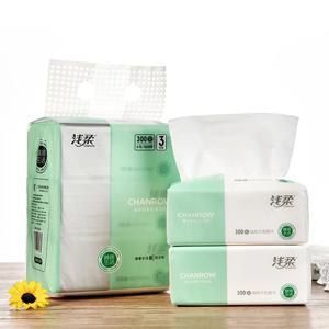 3 팩 300 개/갑 화장지 4 레이어 두꺼운 Wettable 얼굴 조직 주방 냅킨 손수건 일회용 티슈 페이퍼