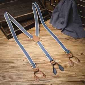 영국 레트로 단추 스타일 남성용 허리띠, 미끄럼 방지 탄성 조절 바지, 성인용 멜빵 플러스 사이즈