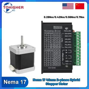 Nema17 기어박스 오픈 루프 스테퍼 모터 34/40/48/60mm 길이 4 리드 2PH 0.28/0.42/0.56/7Nm 3D 프린터 CNC 공작 기계 레이저