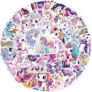 50PCS 재미있는 만화 유니콘 낙서 스티커 Scrapbooking 콜라주 소재 전화 케이스 기타 노트북 DIY 장식