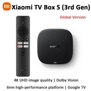 글로벌 버전 Xiaomi TV Box S 3세대 4K Ultra HD Bluetooth 5.2 Wifi6 Android TV Google TV Google Assistant 스마트 미디어 TV Play