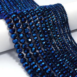 1 스트립/로트 3 4 6 8 10mm Rondelle 플랫면 처리 된 크리스탈 비즈 유리 스페이서 비즈 DIY 쥬얼리 만들기 수제 액세서리