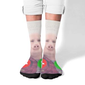 소설 John Pork Caller 패턴 디자인 미친 파티에 적합한 남녀공용 부드러운 피부 친화적인 통기성 트렌디 양말