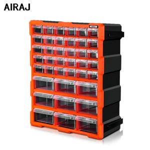 AIRAJ 39 멀티 그리드 서랍 부품 도구 상자 벽걸이 형 나사 분류 구성 요소 상자 도구 케이스 전자 부품 보관