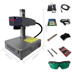 20W 소형 미니 컴팩트 Protable 최고의 저렴한 데스크탑 광섬유 레이저 마킹 조각 기계 마커 금속 쥬얼리