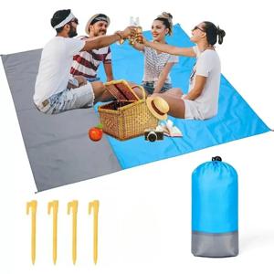 200*210cm Sandproof 비치 담요 방수 비치 매트 휴대용 경량 피크닉 담요 캠핑 야외 매트 여행 하이킹