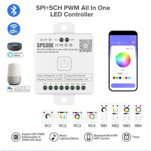 올인원 LED 컨트롤러 SP530E Wifi Alexa Google Home BT SP630E 5CH PWM SPI 픽셀 LED 스트립 라이트 WS2812 SK6812 WS2811 FCOB