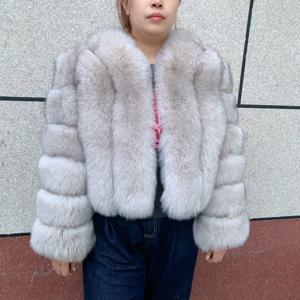 여성용 모피 코트, 리얼 폭스 스킨 버티컬 재킷, 천연 폭스 스킨 짧은 의류, 긴팔 여성용 코트