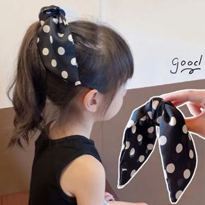 도트 프린트 보우 헤어 클로 소녀 Bowknot Headwear 어린이 높은 포니 테일 머리핀 달콤한 공주 바레트 키즈 헤어 액세서리