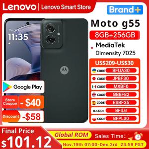 모토로라 MOTO G55 스마트폰 글로벌롬 오리지널 6.5인치 256GB 120Hz 디스플레이 미디어텍 디멘시티 7025 CPU 50MP 휴대폰