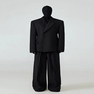 Mauroicardi 봄 가을 남성용 블랙 피트 블레이저 피크 라펠 숄더 패드 싱글 버튼 럭셔리 디자이너 의류 2025