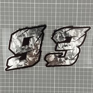 1PC 실버 탄소 섬유 비닐 0123456789 오토바이 번호 스티커 Helemt 앞 유리 스쿠터 비닐 데칼에 대한 방수