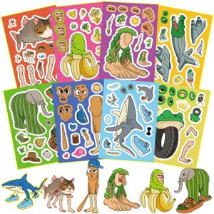 1-6set 이탈리아 Brainrot 스티커 Tung Tung Sahur Telalaero Telala 상어 재미있는 스티커 얼굴 만들기 대화 형 게임 생일 선물