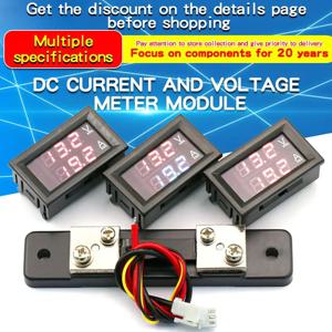 DC 0-100V 10A 50A 100A LED 디지털 전압계 전류계 듀얼 디스플레이 전압 검출기 전류 측정기 분배기가있는 DSN-VC288 모듈