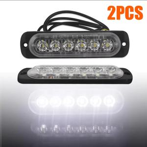 2개 12V-24V 안개등 LED 작업등 투광등 오프로드 자동차 외부등 백색 6 SMD LED 표시등 테일 후미등