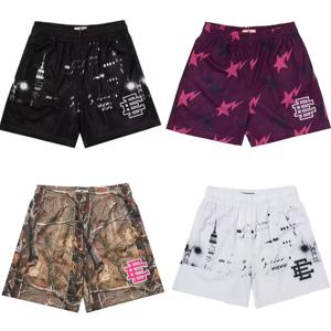 새로운 여름 EE 에릭 엠만 베이직 메쉬 반바지 클래식 플로럴 프린트 짐 반바지 남성용 짐 농구 스포츠 비치 반바지 남성