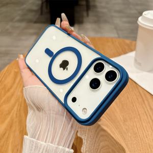 아이폰 13 12 미니 17 에어 16E 16 15 14 11 Pro Max Plus용 Magsafe 마그네틱 투명 아크릴 케이스 (내충격)