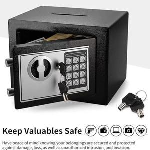 전자 디지털 키패드 잠금 금고 보안 상자 가정 및 사무실용 올 스틸